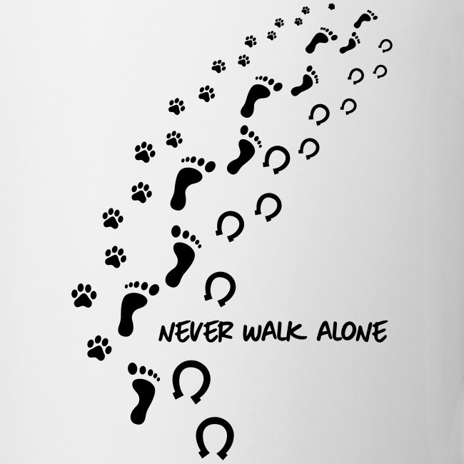never walk alone hund pferd - Tasse