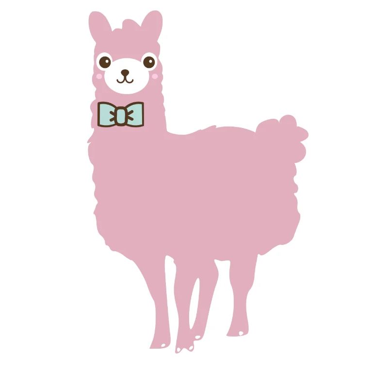 Lama pink mit Fliege