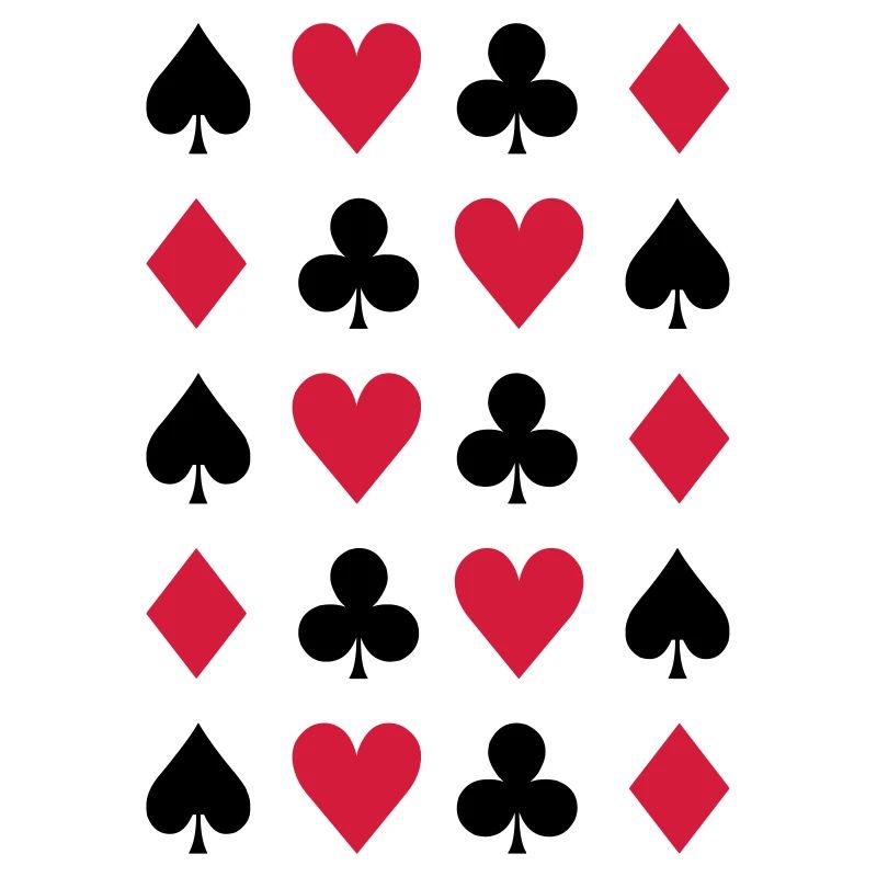 Heart, spade, cross and check pattern
