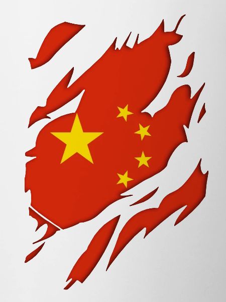 China flag torn motif
