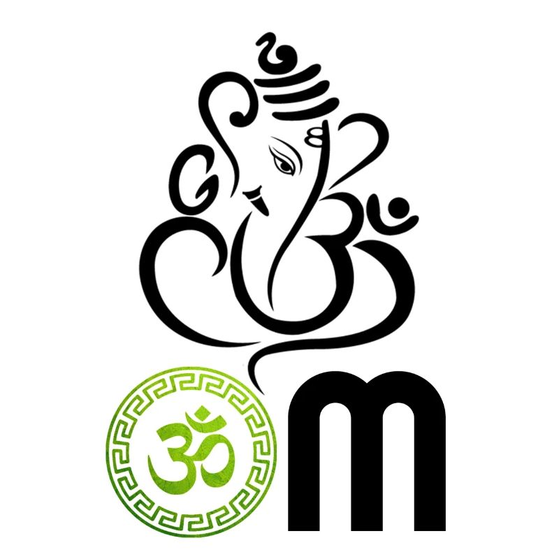 OM vert, Om, Om hindou, symbole Om, Ganesh OM