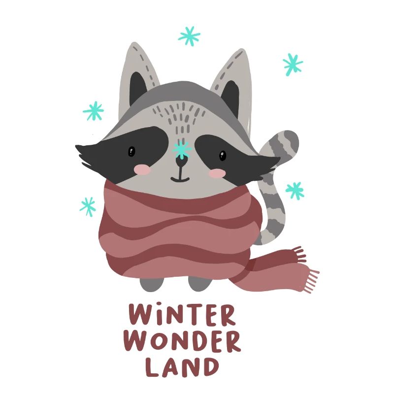 Süßer Waschbär Winter Spruch