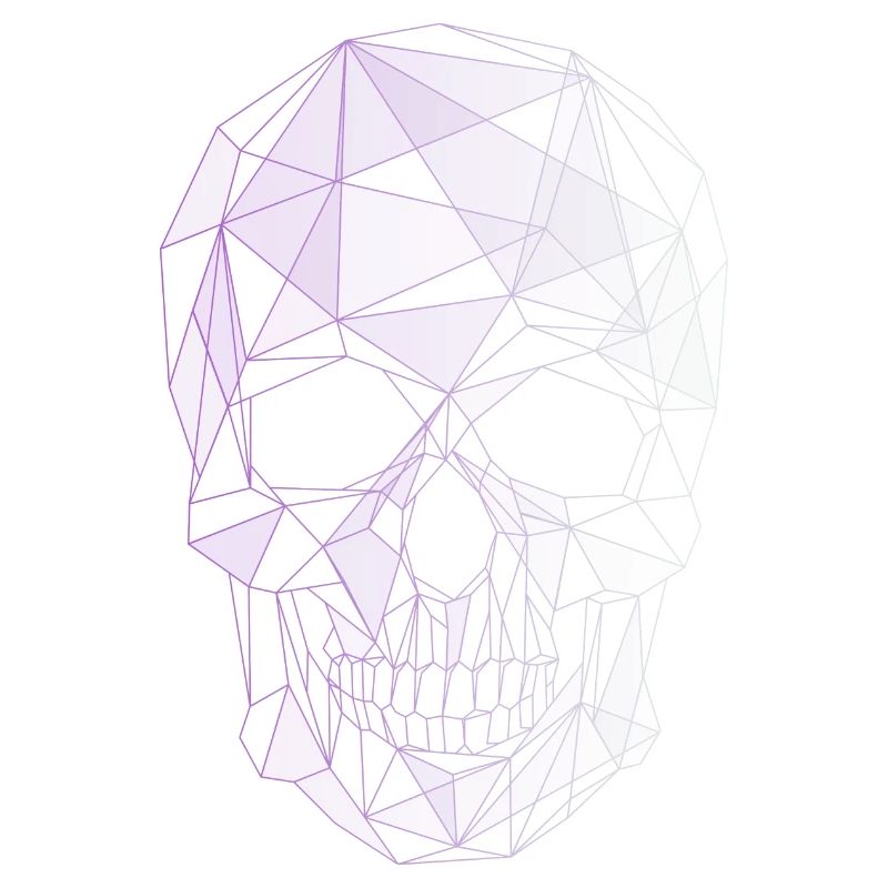 crâne violet gothique esthétique vague low poly