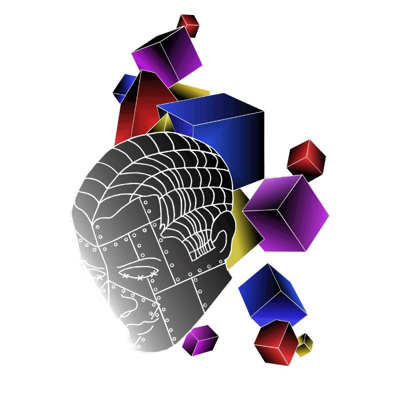 Robots avec des cubes colorés