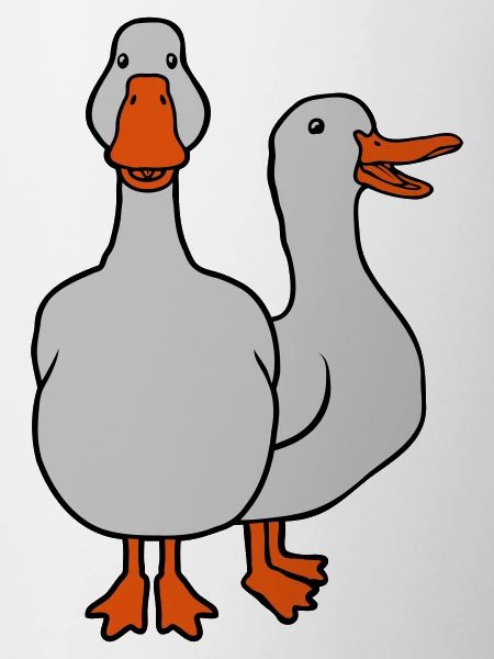 2 cute geese team