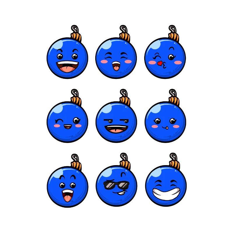 9 Weihnachtskugeln #6/10 Blau