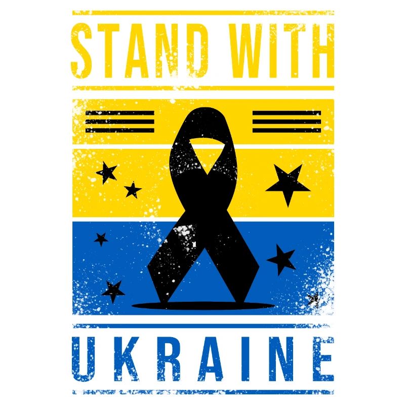 Drapeau de l’Ukraine avec signe de paix
