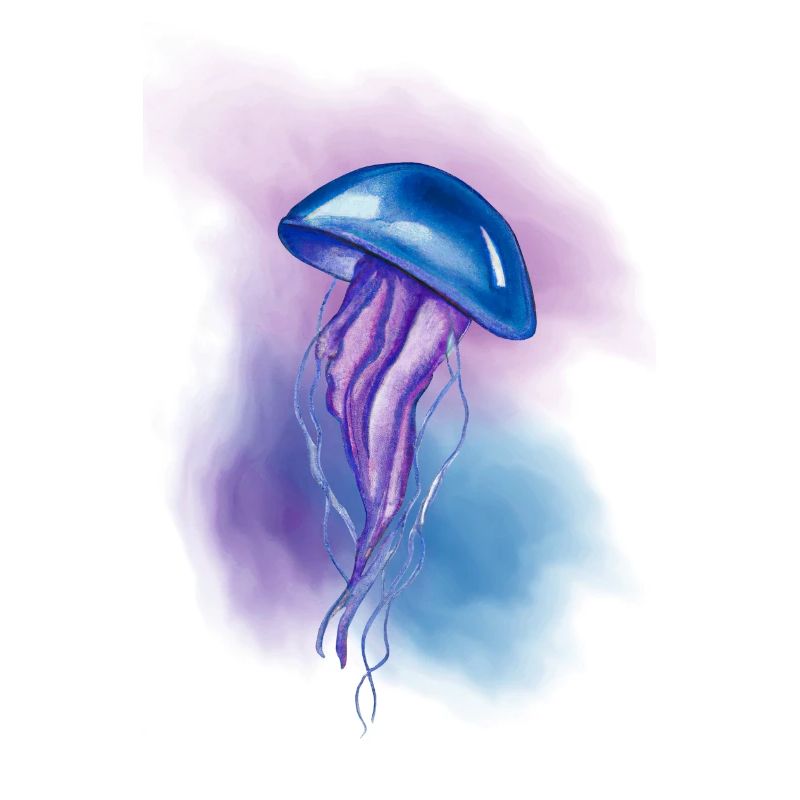 Méduse Méduse Aquarelle Cadeau d’art