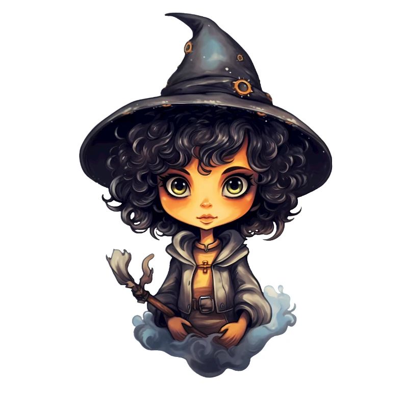 Enchanting Broomstick-Wielding Witch