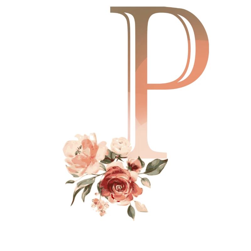 Lettre P avec fleurs
