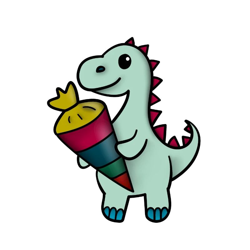 Dino avec cône d’école