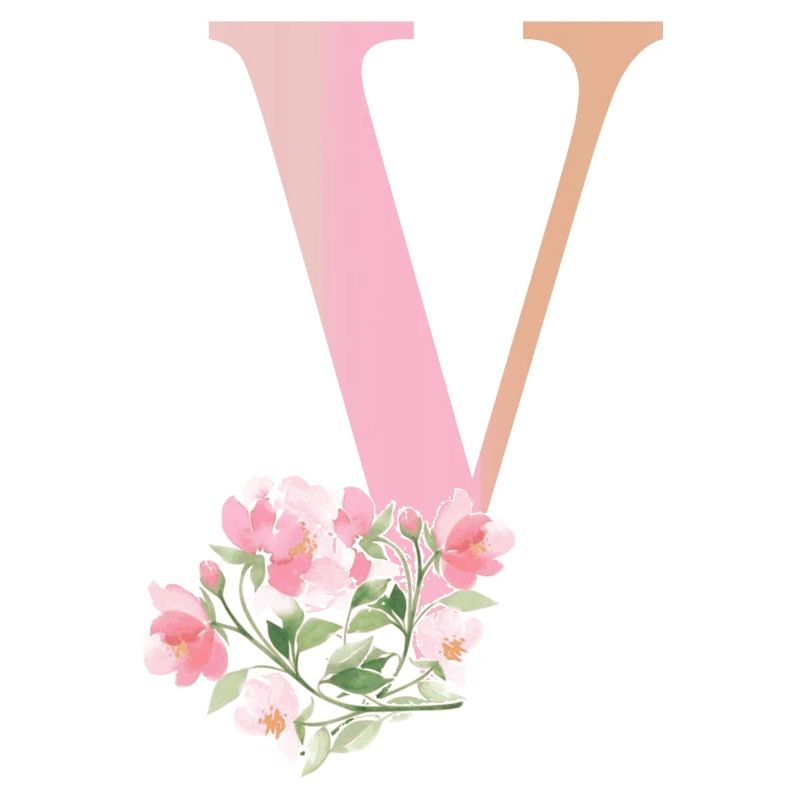 Letter V with flowers