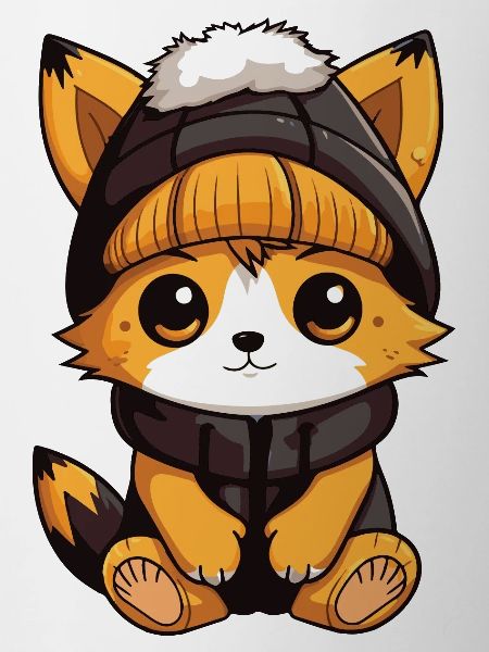 Fuchs Winter Comic Niedlich