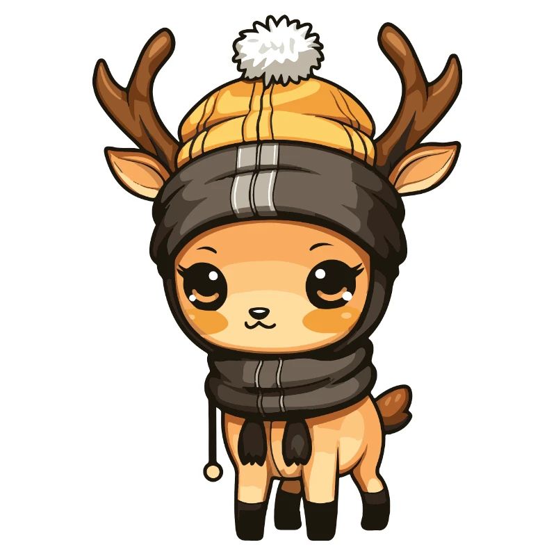 Reh Geweih Winter Comic