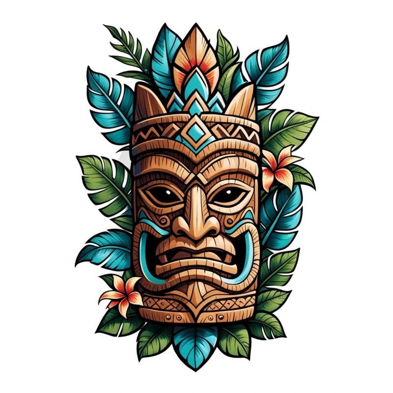 tiki beach - statue polynèsie