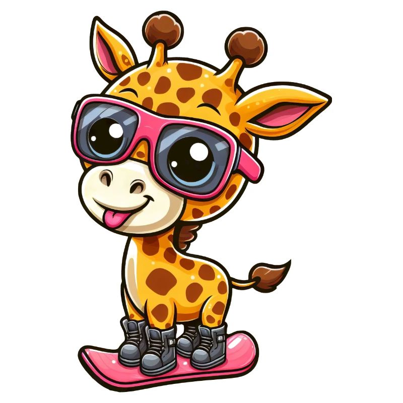Snowboard Giraffe, Wintersport Abenteuer