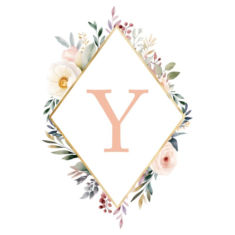Y monogramme, Floral, Boho