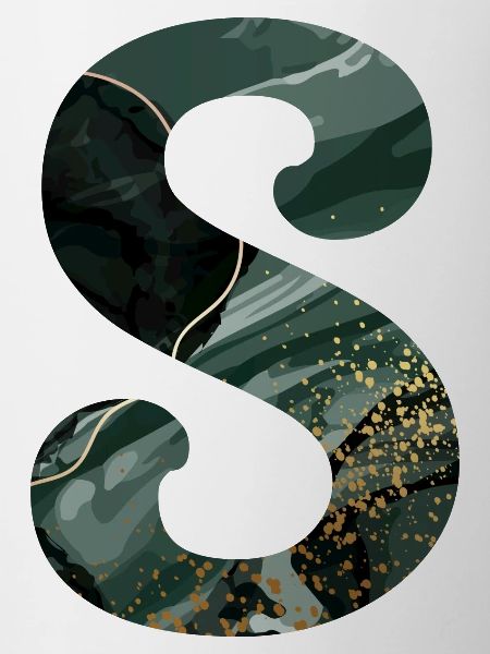 Green Marbled S Letter