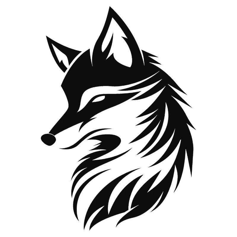 Minimalist fox tattoo, fox head
