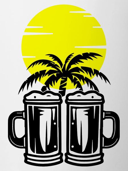 Beer Palm Trees Island Vacation