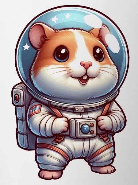 Cute hamster astronaut in space