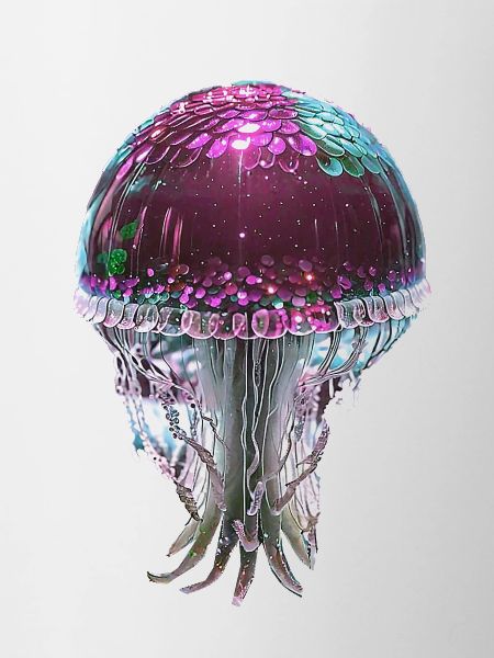 Jellyfish, Sequins, Glitter, Metallic, Pink
