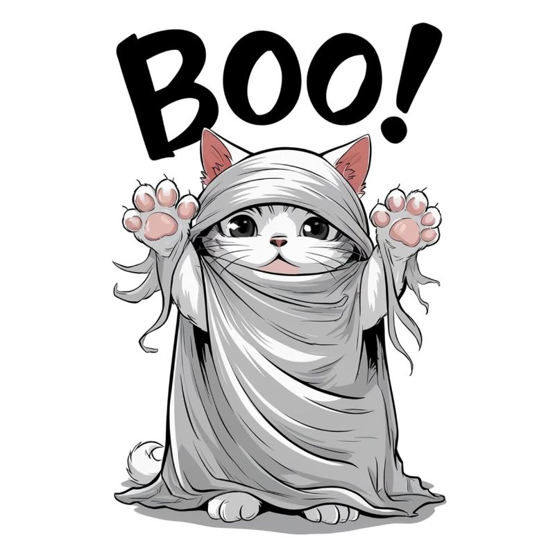 chat fantome - halloween chaton mignon