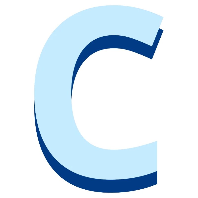 Letter c blue pop and modern