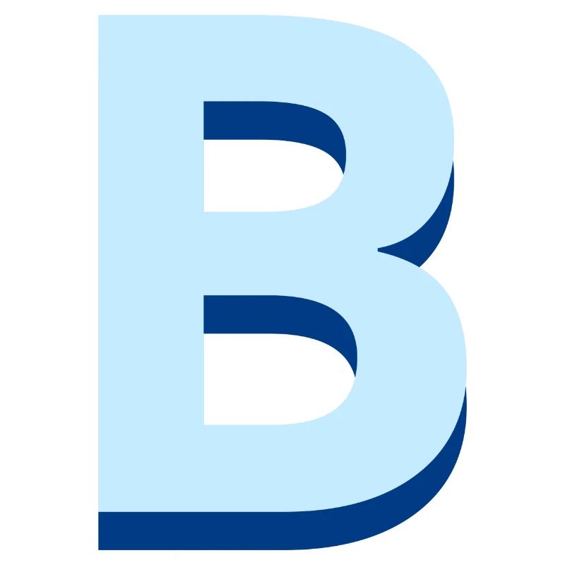 Lettre b bleu pop et moderne