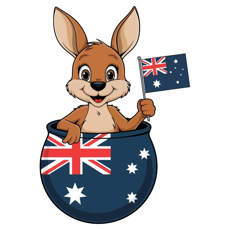 Aussie Spirit – Kangaroo with Australian Flag