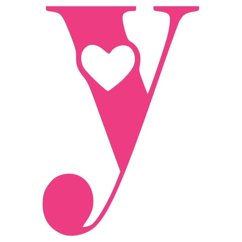 Letter y Initial Letter with Heart