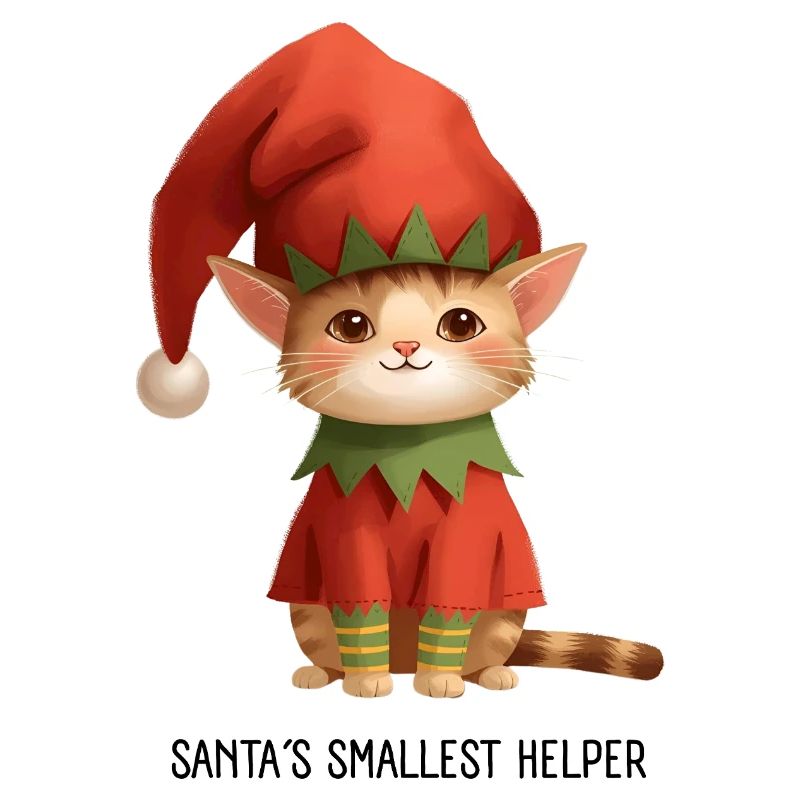 Imprimé chaton de Noël ludique