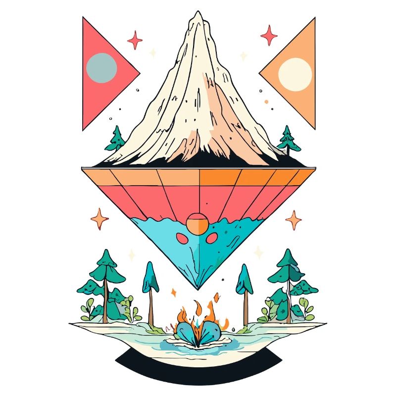 Conception de symétrie de montagne et de forêt