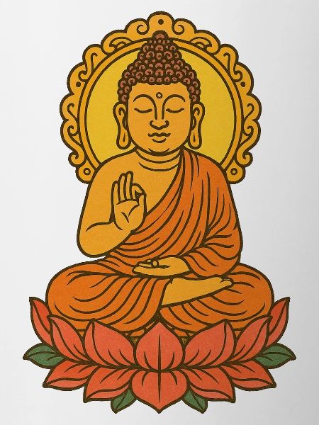 Meditative Buddha on Lotus Design