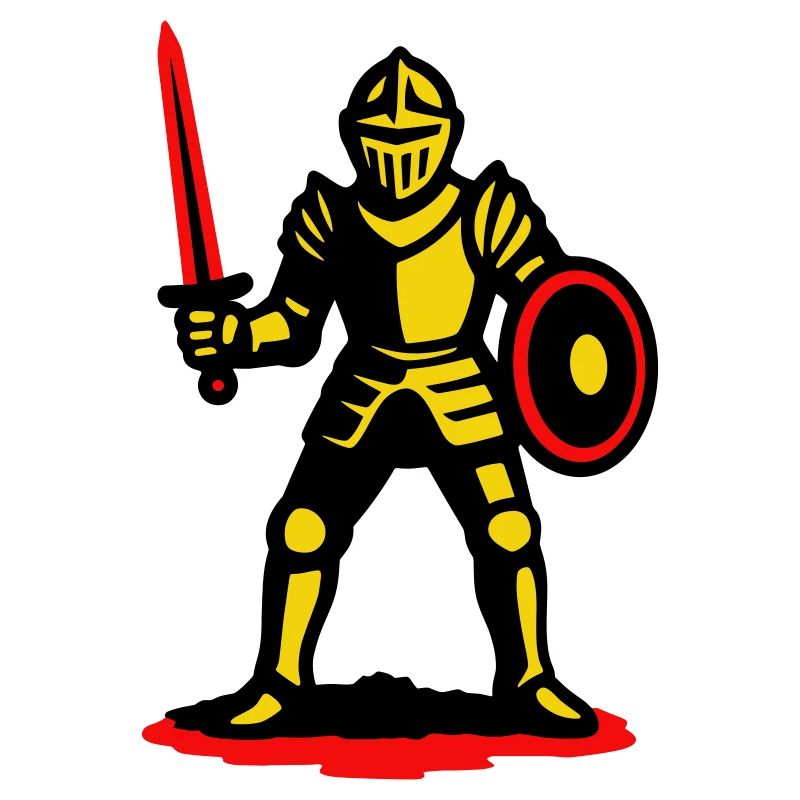 Yellow Knight with Red Sword