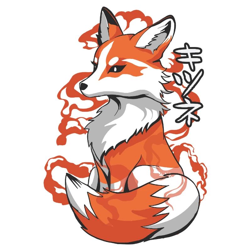 Vibrant Fox Ukiyo Style