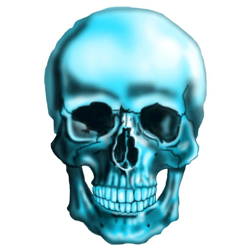 Blauer Schädel Neonprint
