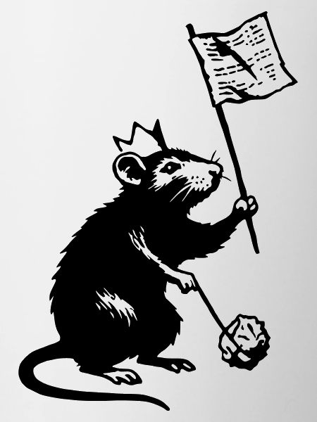 Ratte mit Fahne