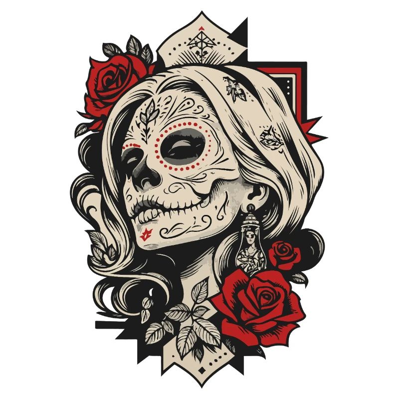 Sugar Skull Queen Roses