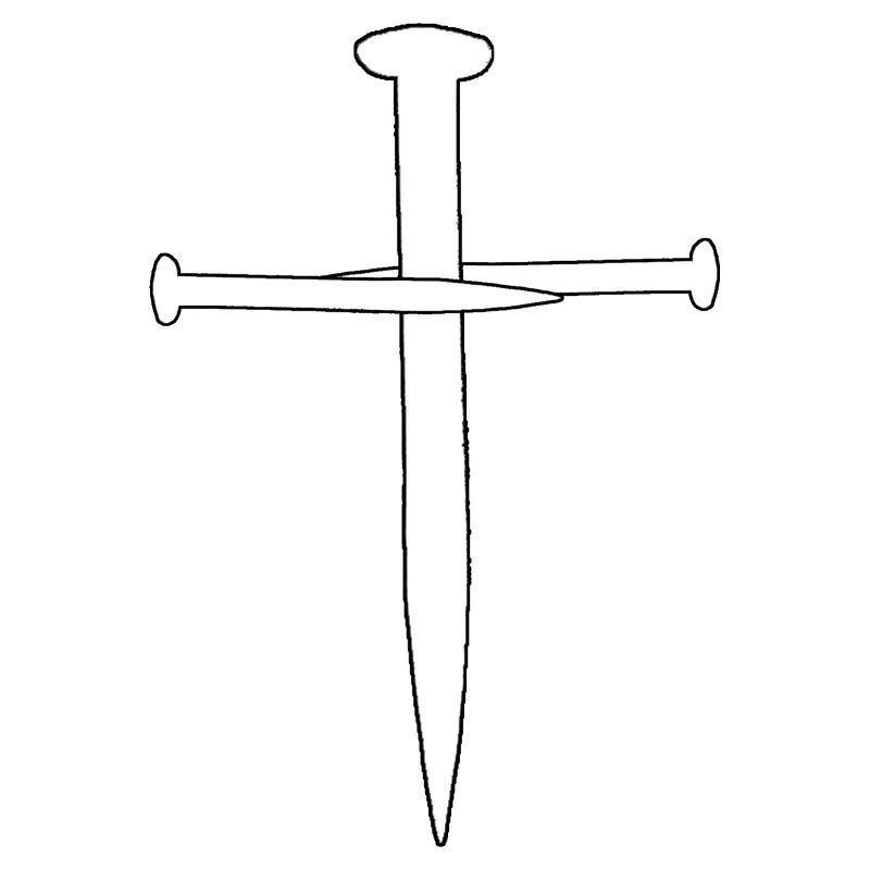 Three Nails Jesus Silhouette
