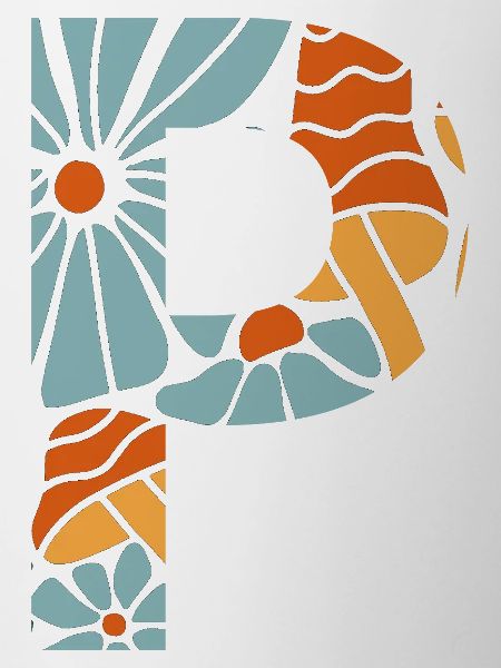 Letter p groovy flowers gift idea