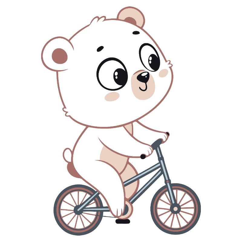 Pastel Cycling White Bear
