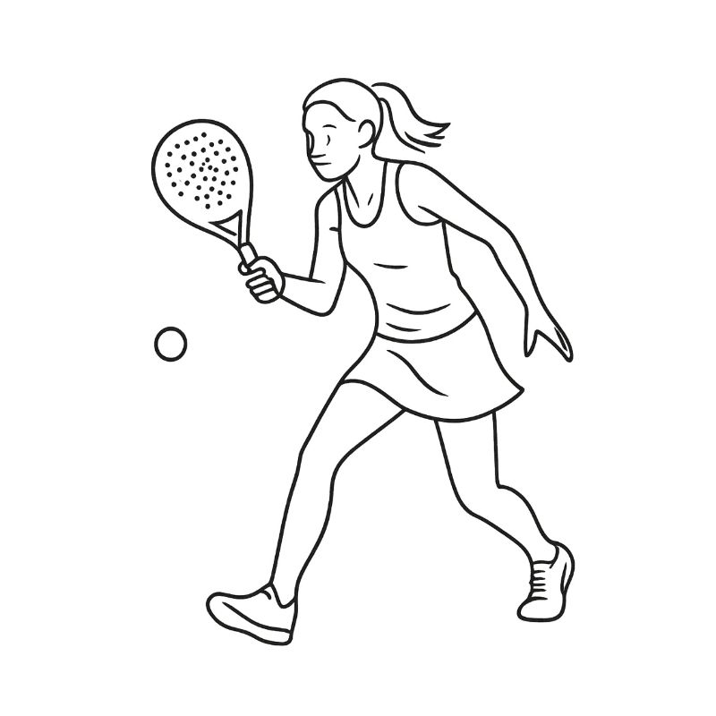 Lines padel player in motion