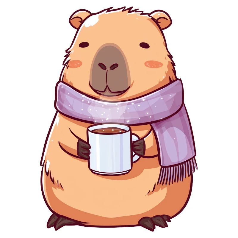 Gemütliche niedliche Kapybara – Kawaii-Tier