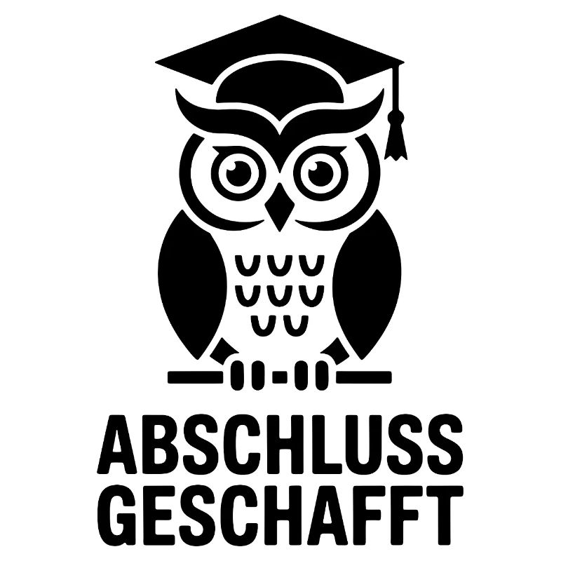 Abschluss Eule in Schwarz und weiß