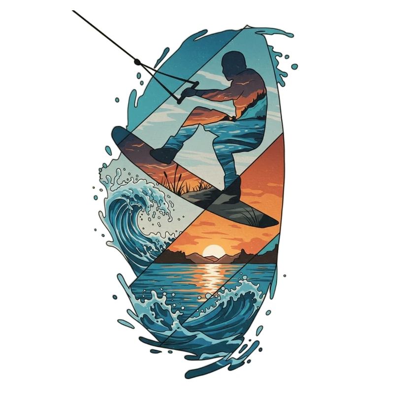 Sunset Waves Kiteboard-Porträt