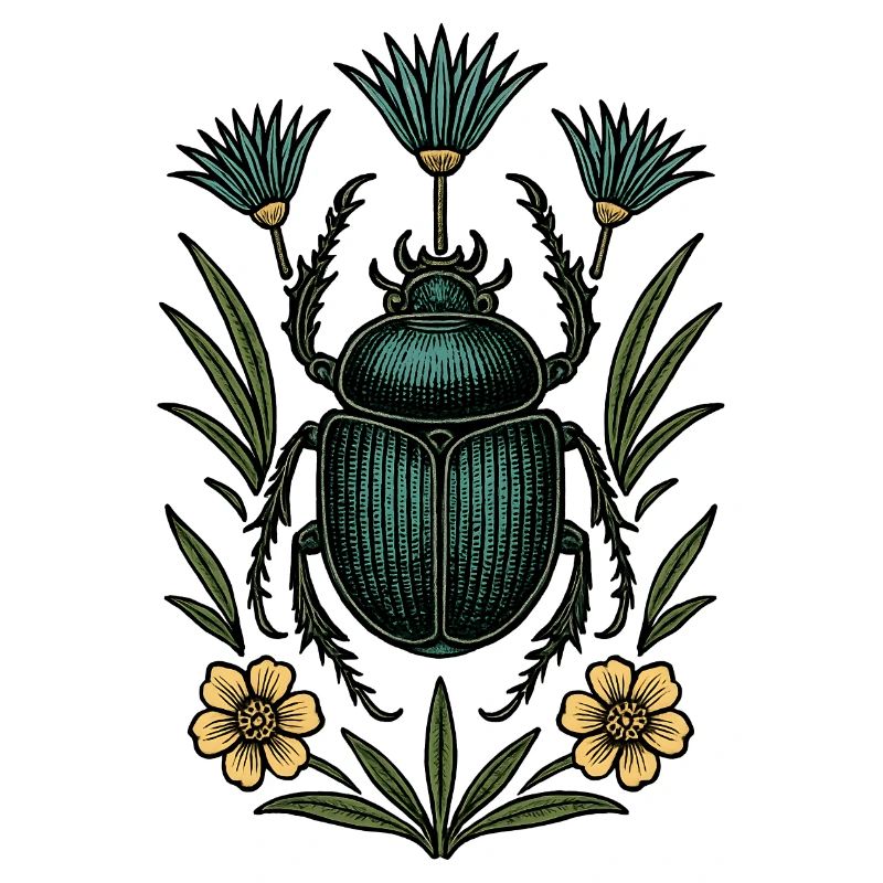 Insect in flower frame