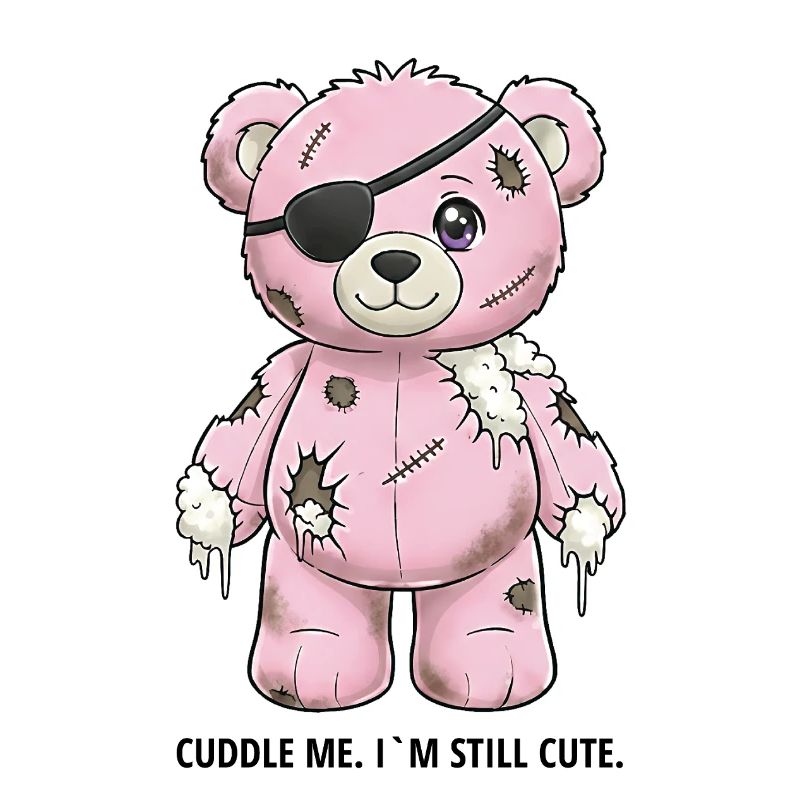 Patchwork Pinker Teddybär mit Augenklappe