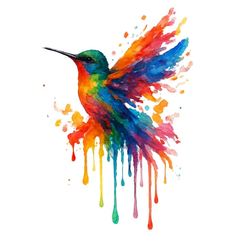 Colibri Pop Art Aquarelle