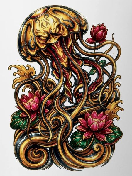 Quallen-Tattoo-Ästhetik Grafik